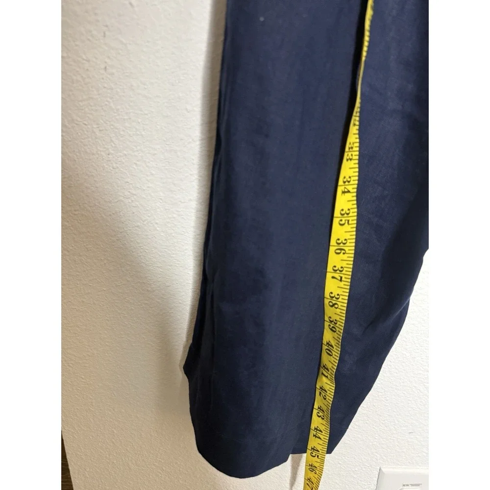 Quince Womens Navy 100% European Linen Wide Leg Pants Size XL Quiet Luxury